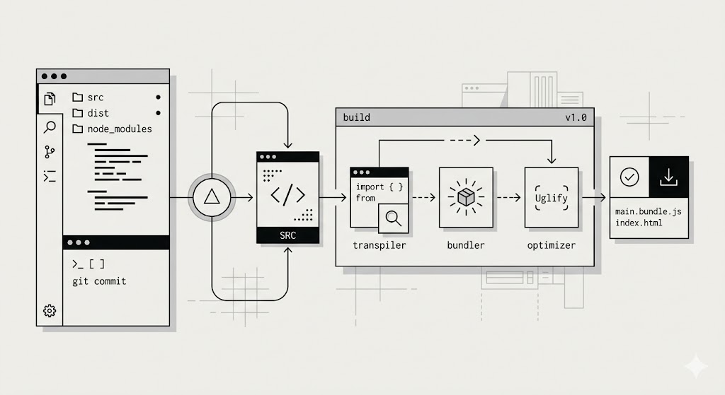 Minimal modern JavaScript tooling dashboard