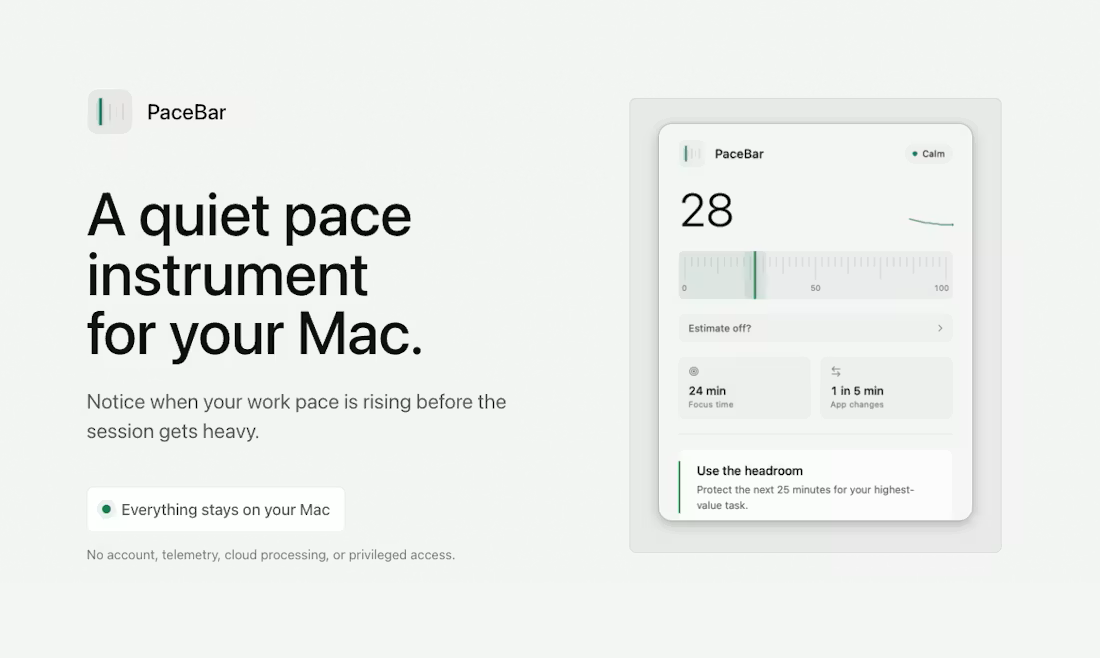 PaceBar screenshot