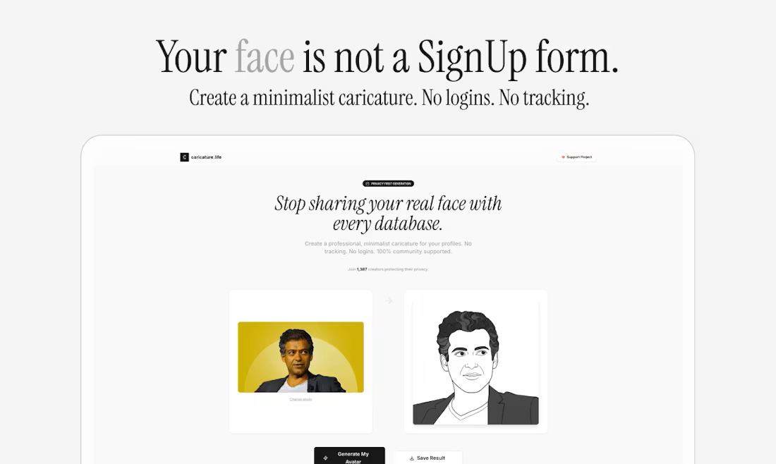 caricature.life screenshot