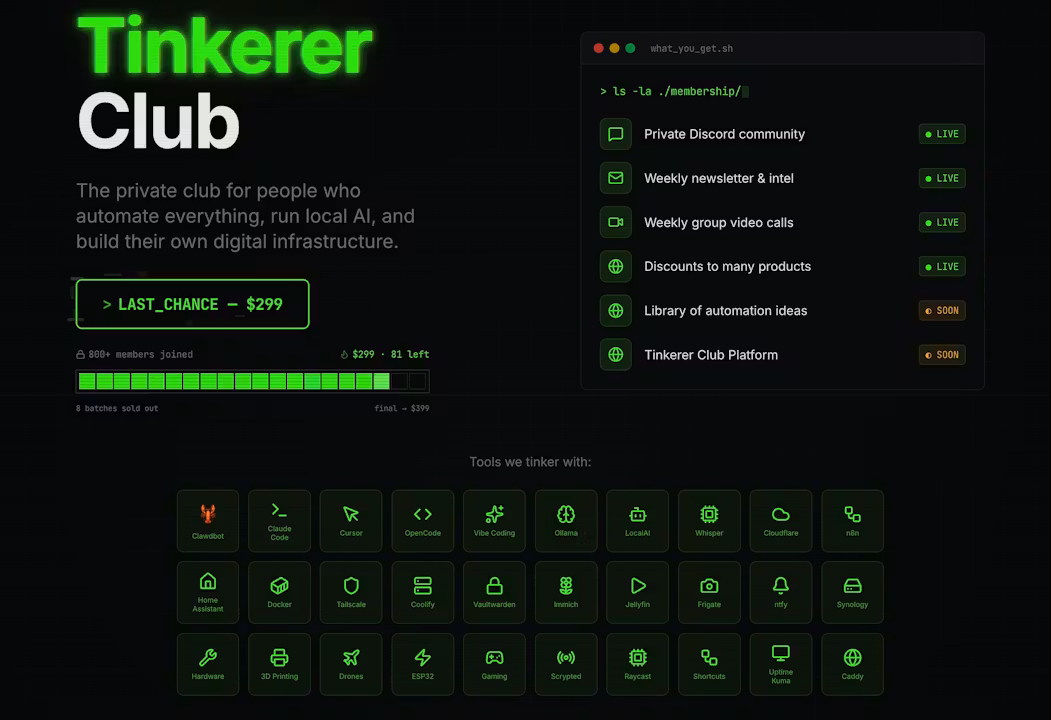 Tinkerer Club screenshot