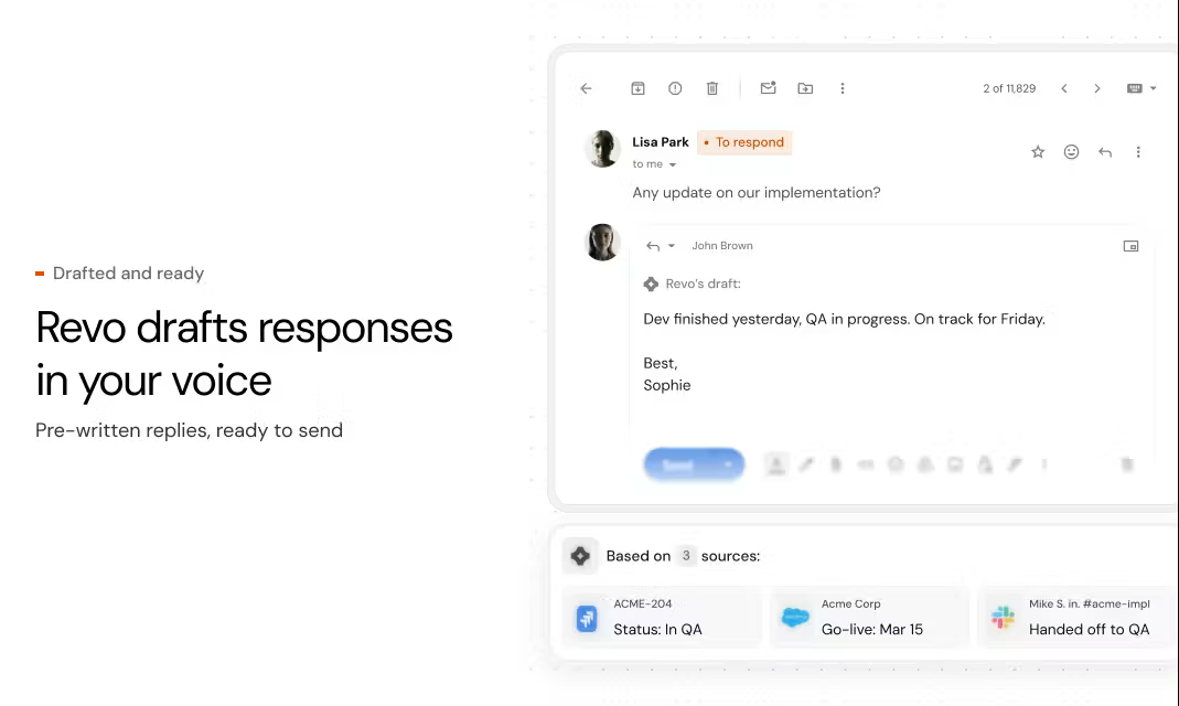 Revo AI Email Assistant screenshot