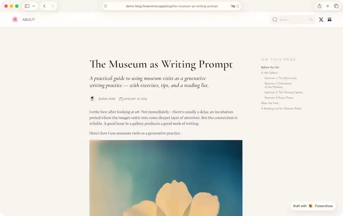 Flowershow screenshot