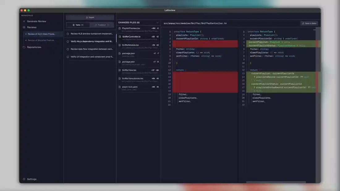 LaReview screenshot