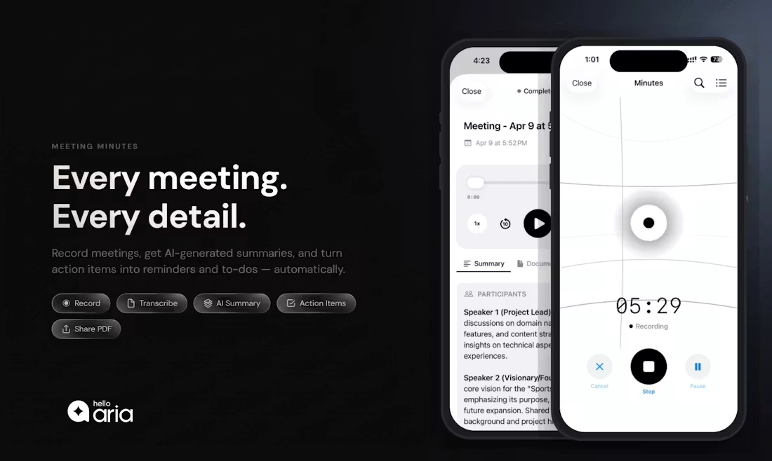 Hello Aria screenshot