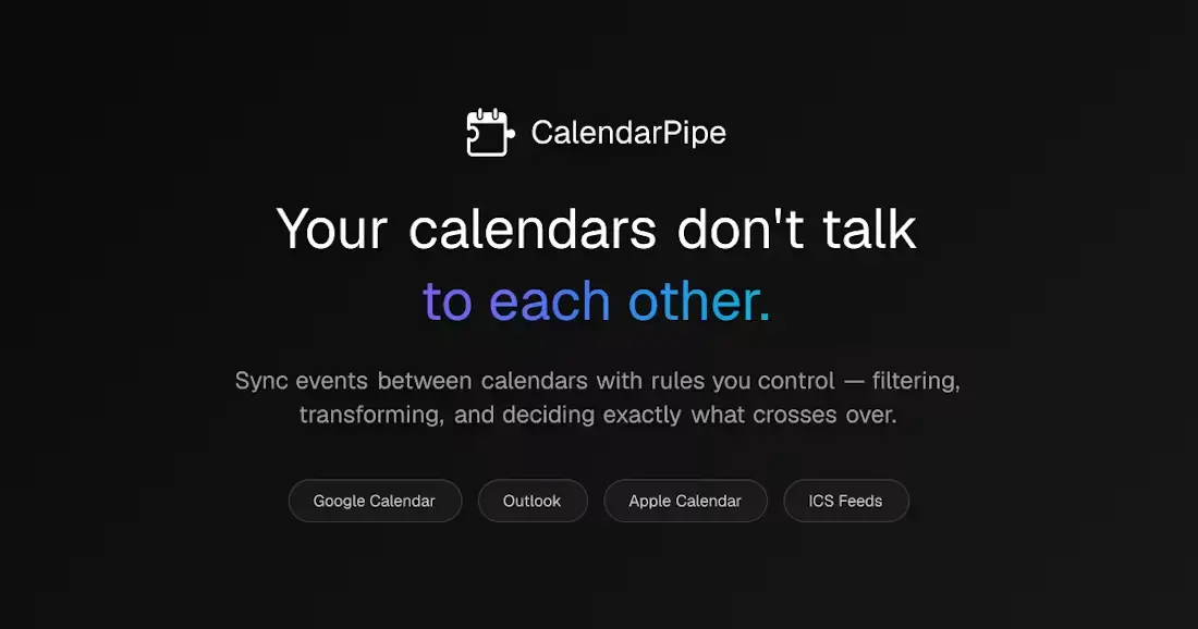 CalendarPipe screenshot