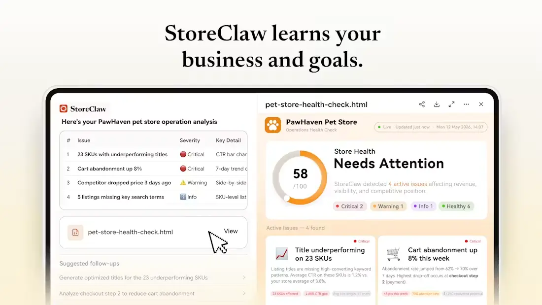 StoreClaw screenshot