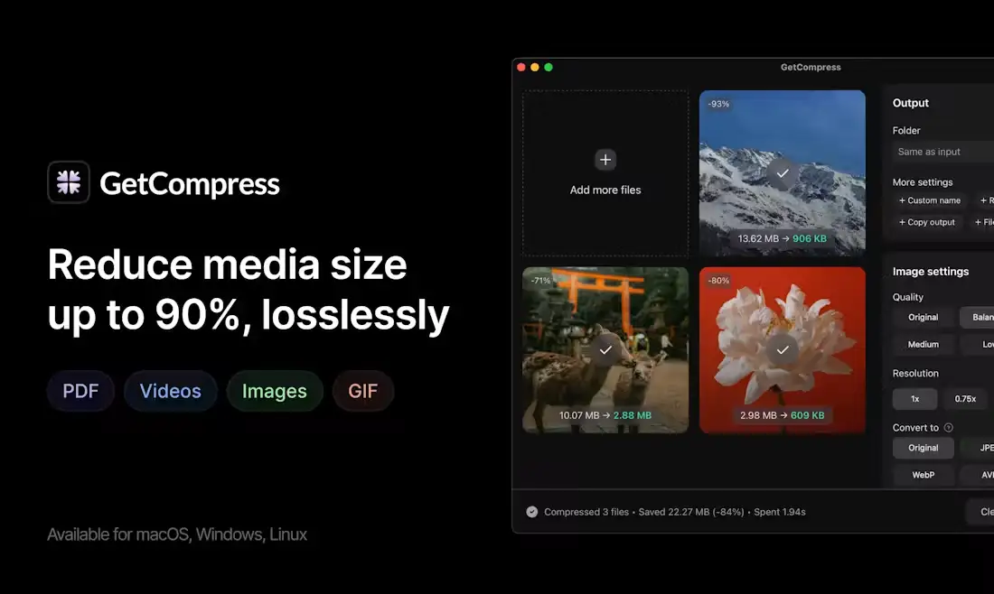 GetCompress screenshot