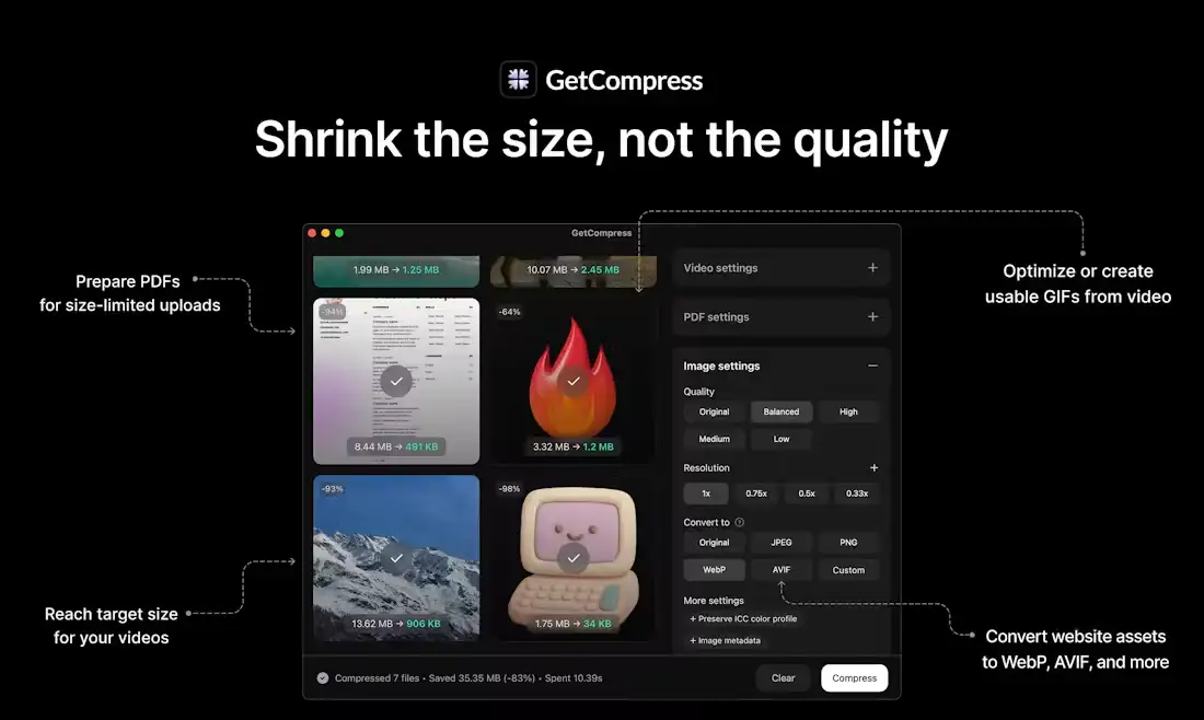 GetCompress screenshot