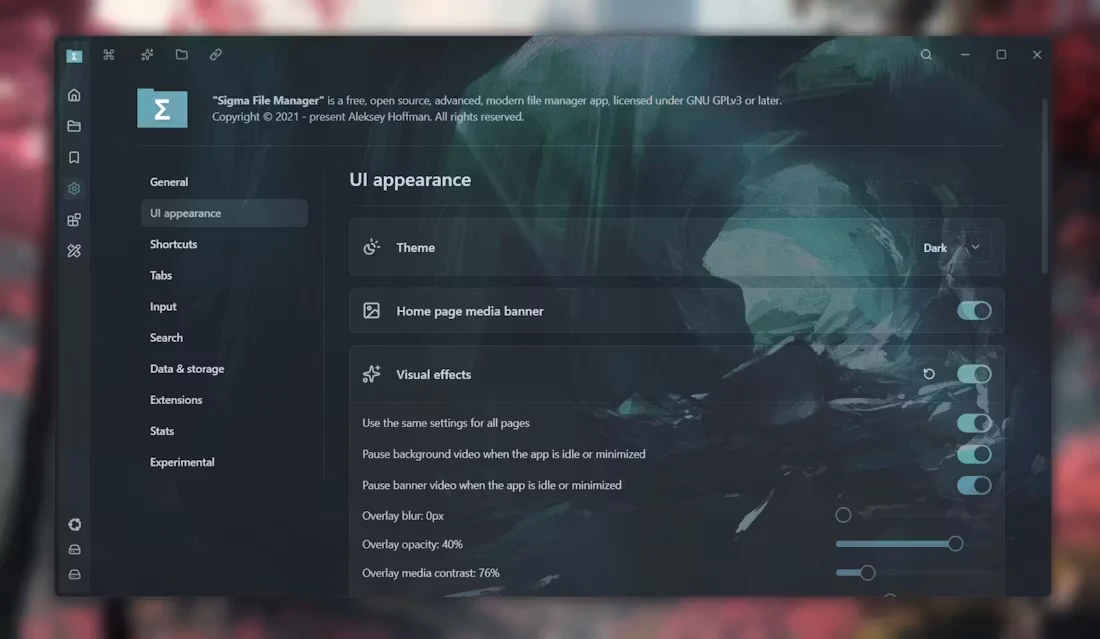 Sigma File Manager screenshot
