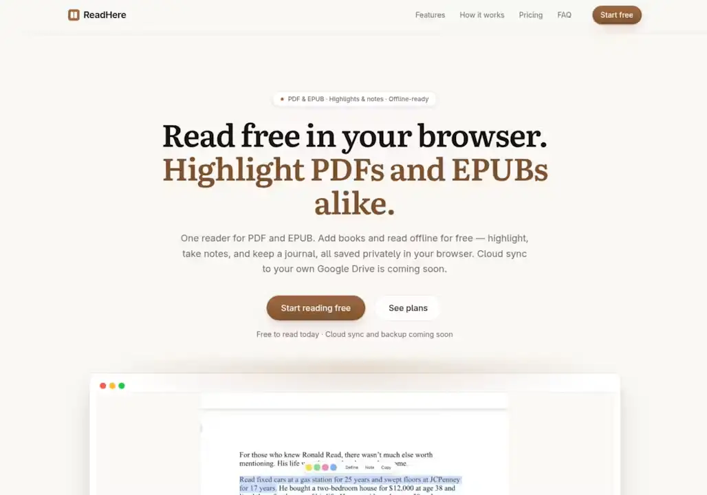 ReadHere screenshot