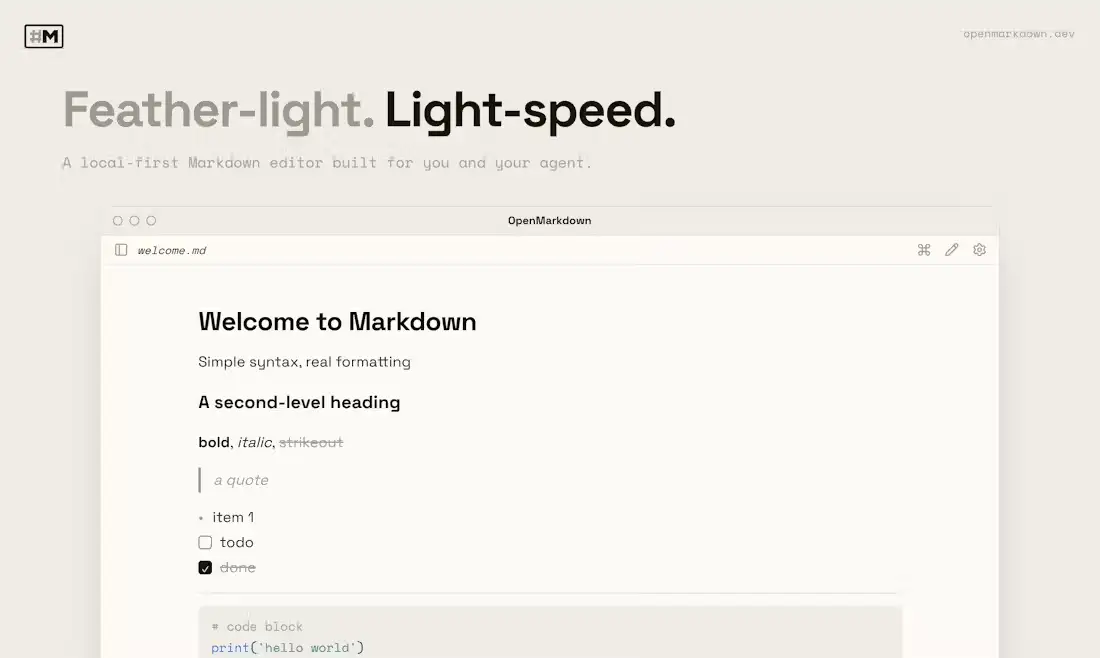 OpenMarkdown screenshot
