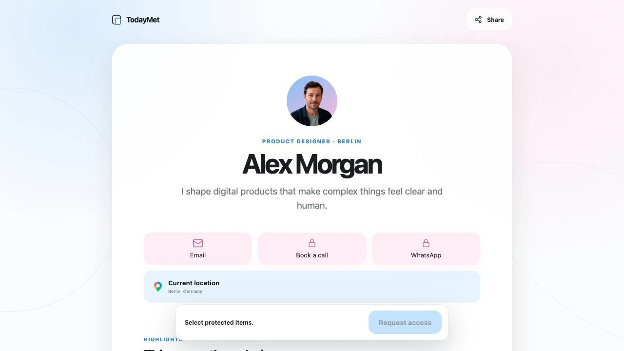 TodayMet screenshot