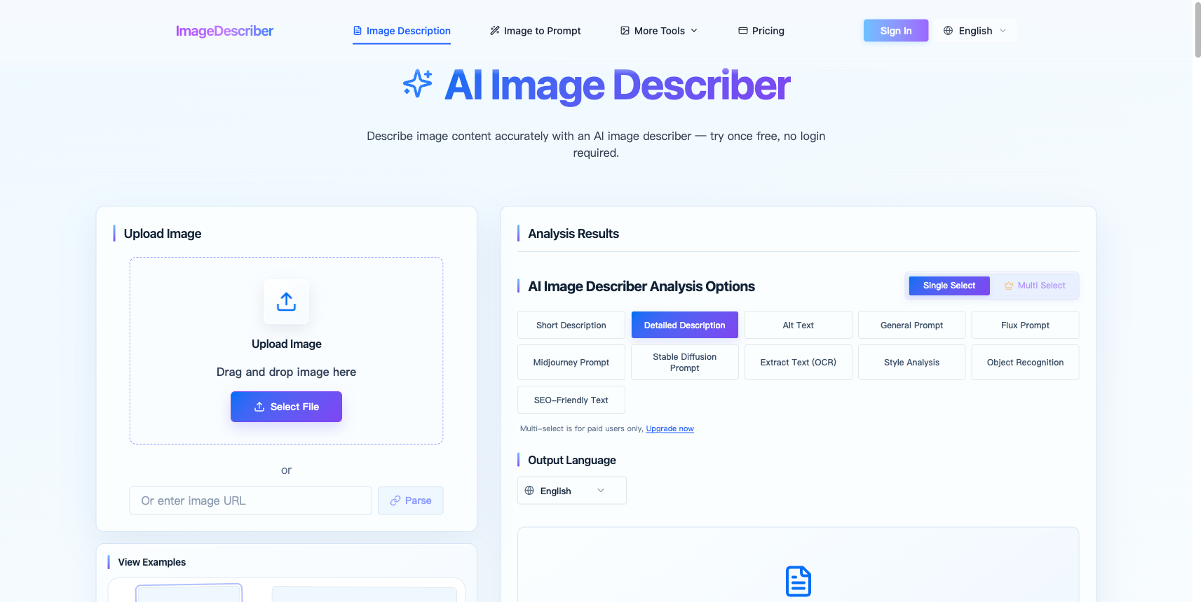 Image Describer screenshot